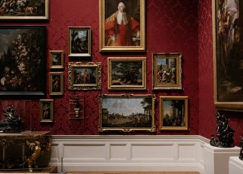 assorted picture frames on wall