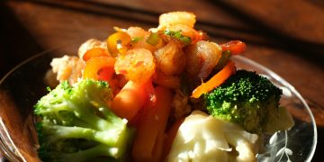 green and orange vegetable dish