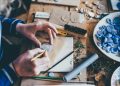 person doing handcrafts