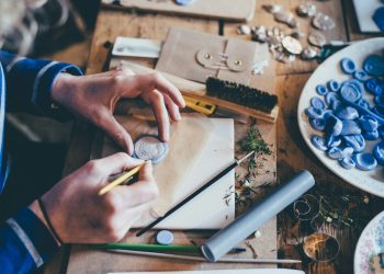 person doing handcrafts