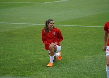 woman on field